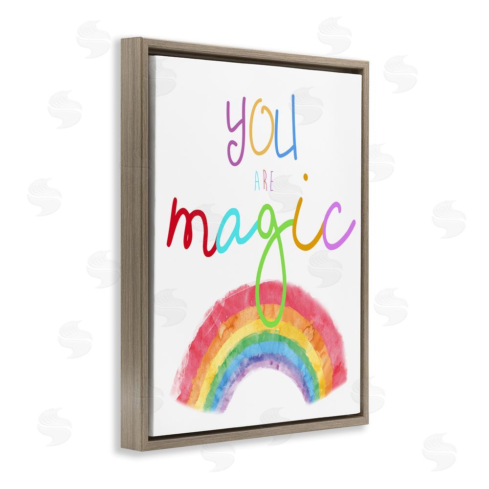 Amanda Murray You Are Magic Rainbow Brown Floating Frame Canvas Wall Art Print