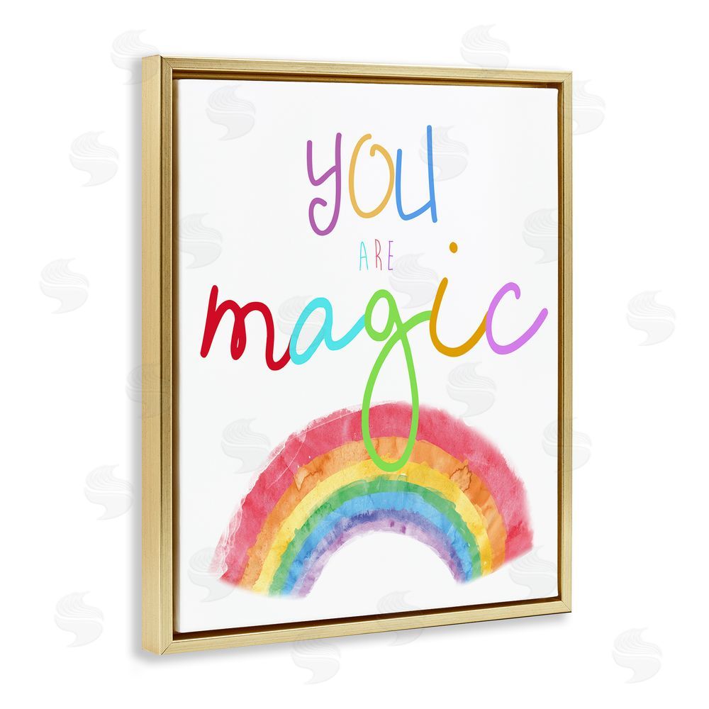 Amanda Murray You Are Magic Rainbow Gold Floating Frame Canvas Wall Art Print