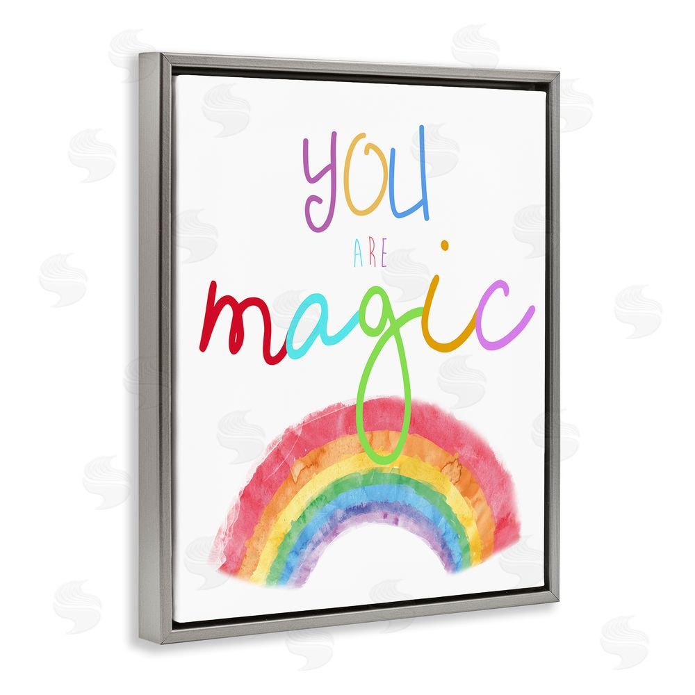 Amanda Murray You Are Magic Rainbow Grey Floating Frame Canvas Wall Art Print