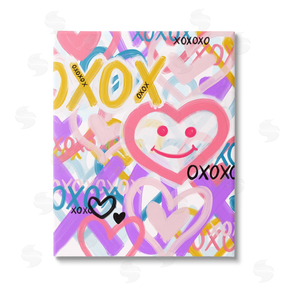 Kristen Brockmon Xoxo Urban Heart Shapes Stretched Canvas Wall Art Print