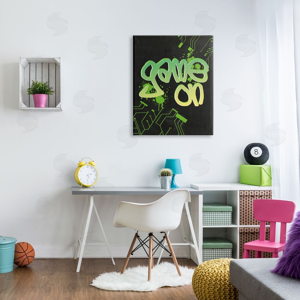 Amanda Murray Urban Game On Abstraction Canvas Wall Art Print in Room