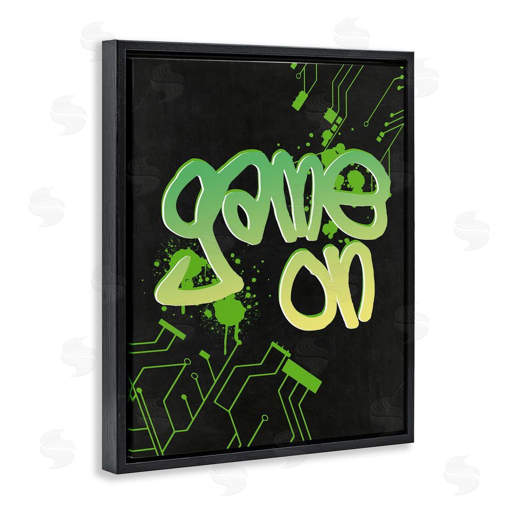 Amanda Murray Urban Game On Abstraction Black Floating Frame Canvas Wall Art Print