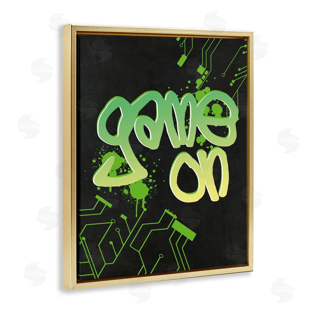 Amanda Murray Urban Game On Abstraction Gold Floating Frame Canvas Wall Art Print