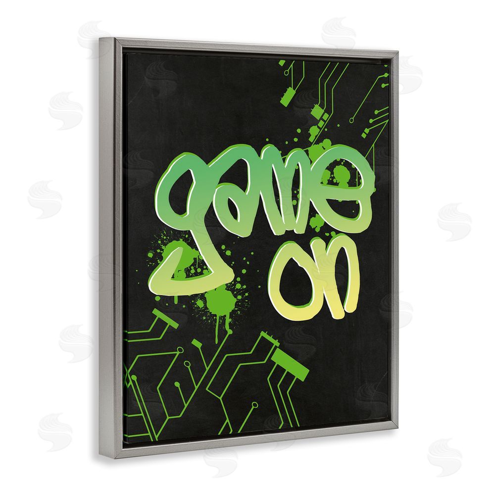 Amanda Murray Urban Game On Abstraction Grey Floating Frame Canvas Wall Art Print
