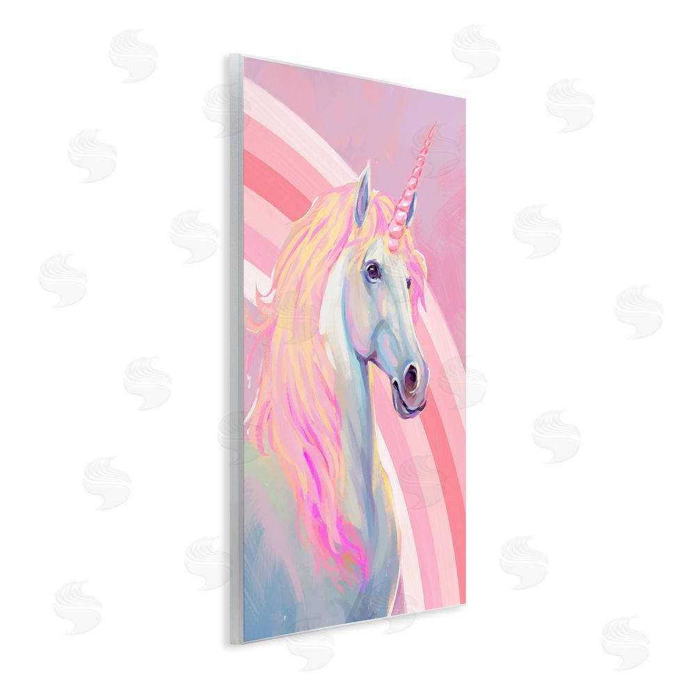 Ziwei Li Pastel Pink Unicorn Wall Plaque Art Print