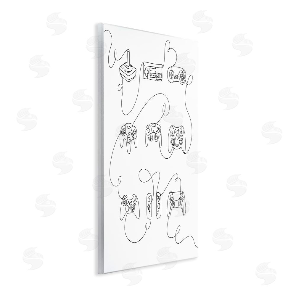 Kamdon Kreations Line Doodle Gaming Controllers Wall Plaque Art Print