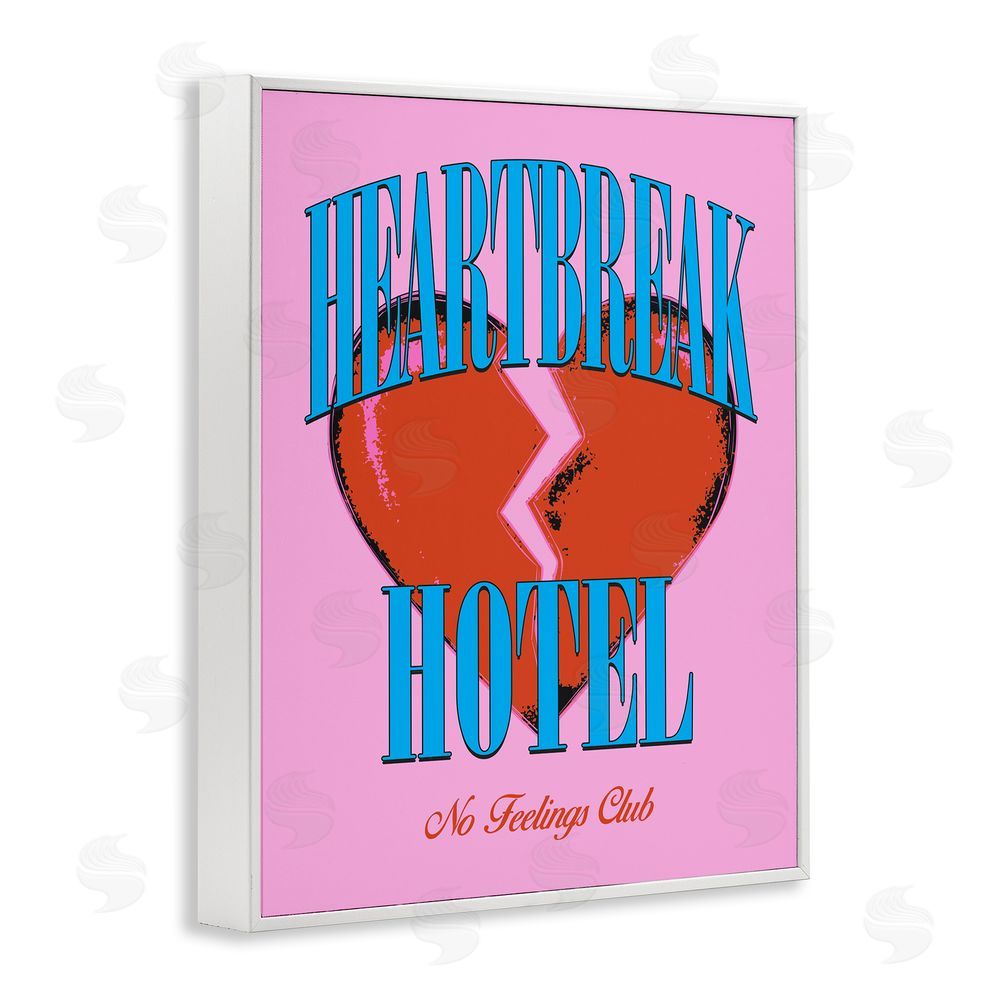 House of Lulu Vintage Heartbreak Hotel White Framed Giclee Wall Art Print