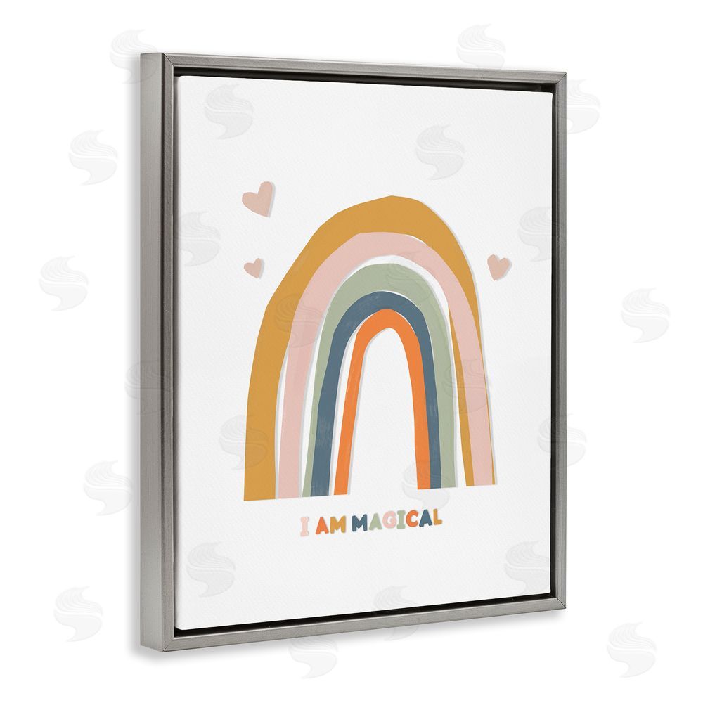 Leah Straatsma I Am Magical Earth Tones Grey Floating Frame Canvas Wall Art Print