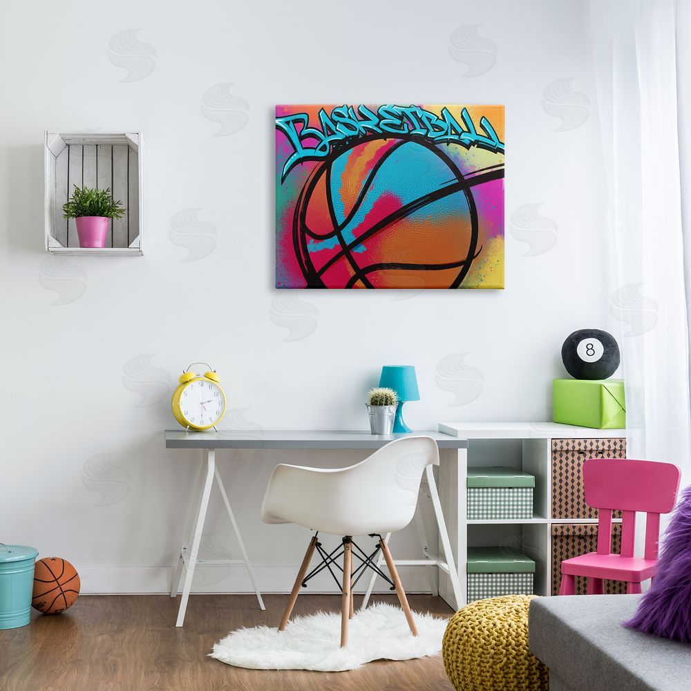 Marcus Prime Urban Sports Basketball Canvas Wall Art Print in Room