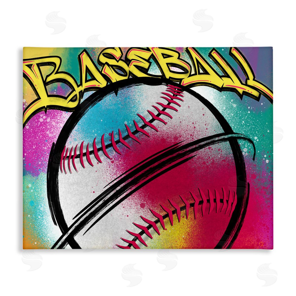 Marcus Prime Urban Sports Baseball Stretched Canvas Wall Art Print