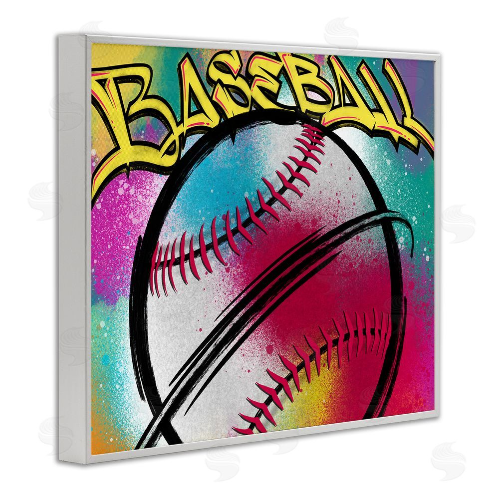 Marcus Prime Urban Sports Baseball White Framed Giclee Wall Art Print