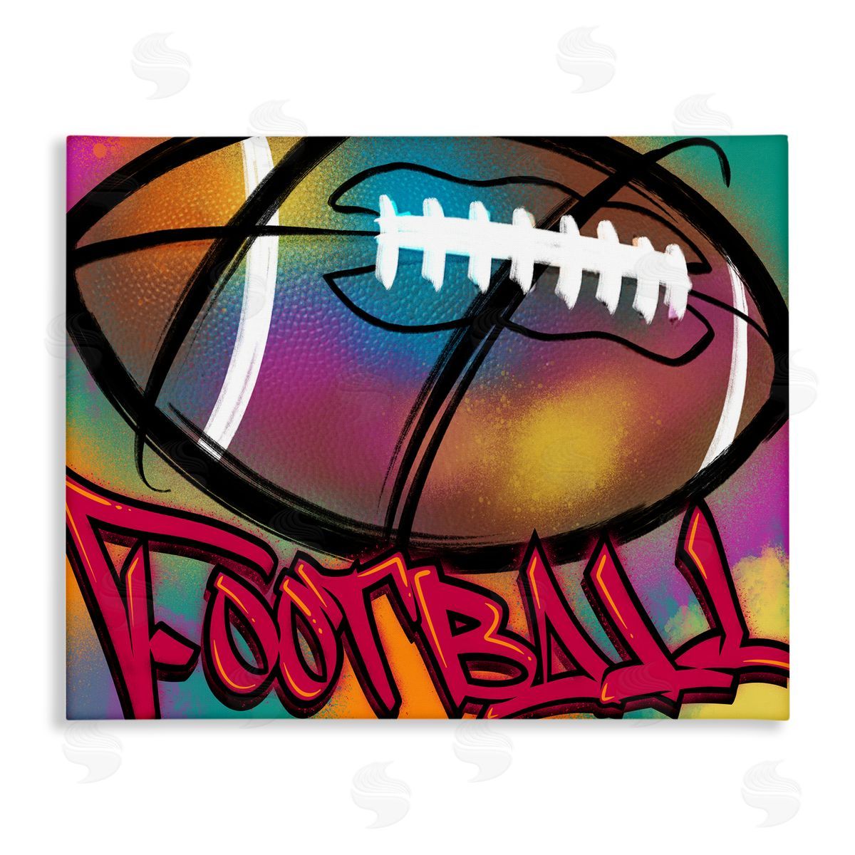 Marcus Prime Urban Sports Football Stretched Canvas Wall Art Print