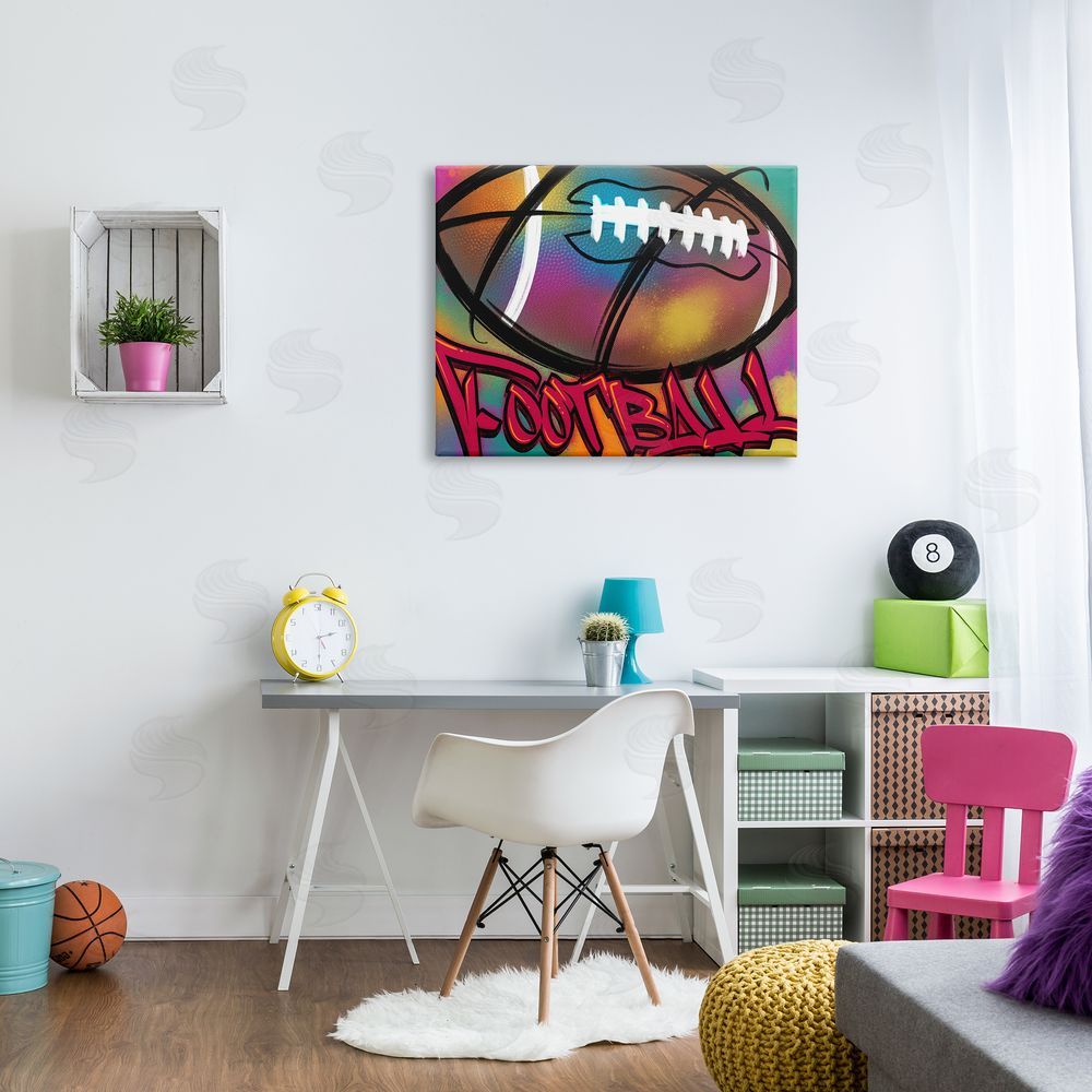 Marcus Prime Urban Sports Football Canvas Wall Art Print in Room