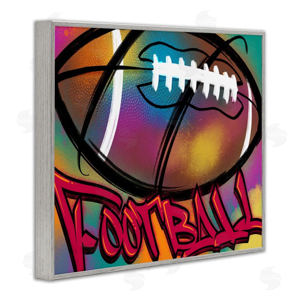 Marcus Prime Urban Sports Football Gray Framed Giclee Wall Art Print