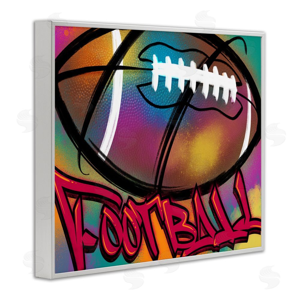 Marcus Prime Urban Sports Football White Framed Giclee Wall Art Print