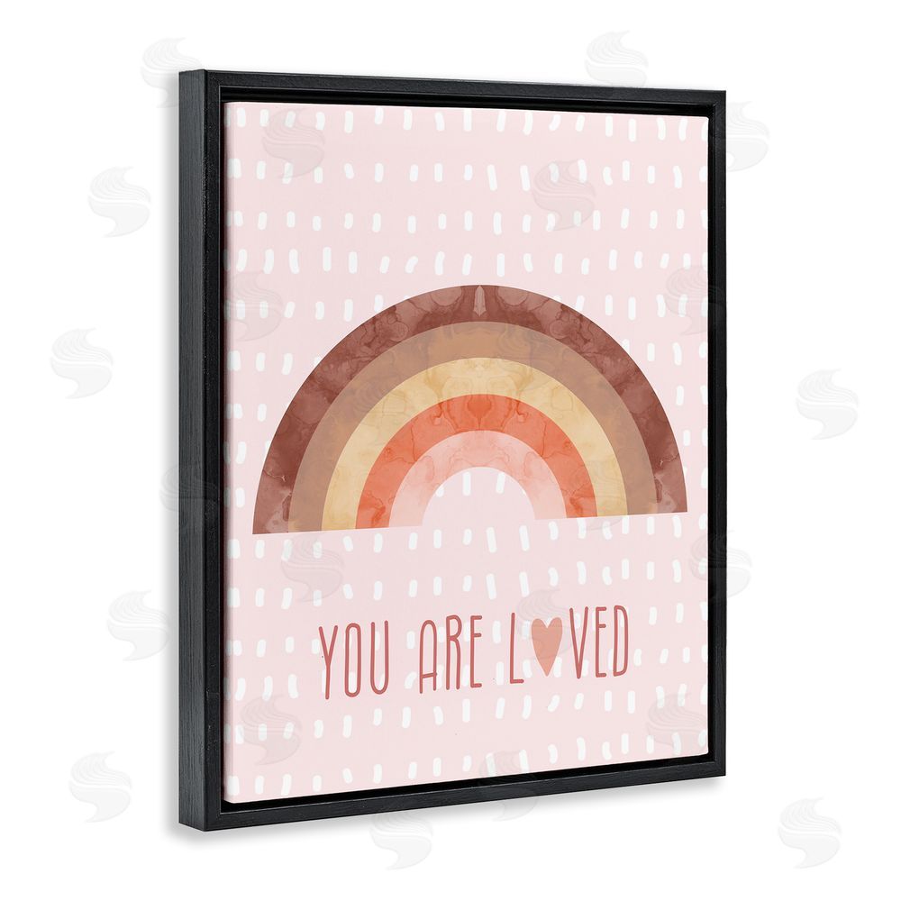 Stupell Studio You Are Loved Patterned Black Floating Frame Canvas Wall Art Print