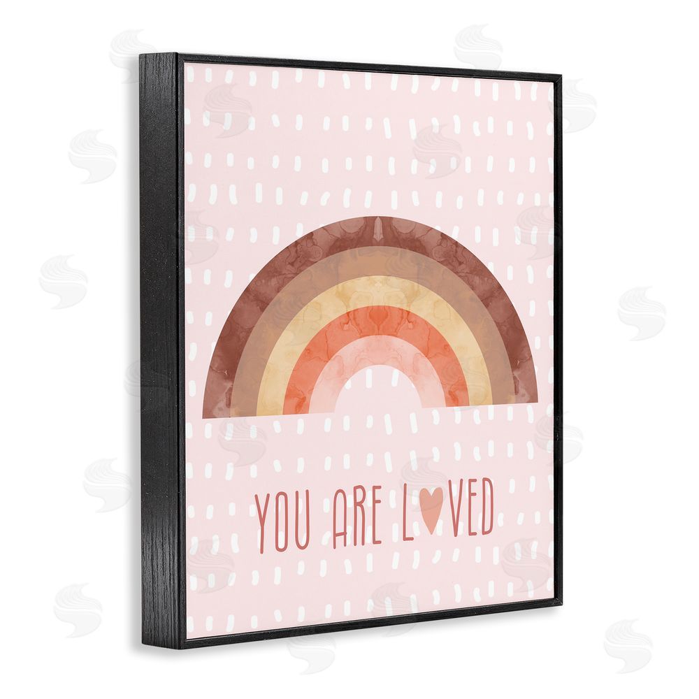 Stupell Studio You Are Loved Patterned Black Framed Giclee Wall Art Print