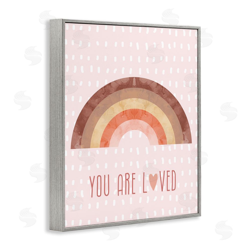Stupell Studio You Are Loved Patterned Gray Framed Giclee Wall Art Print