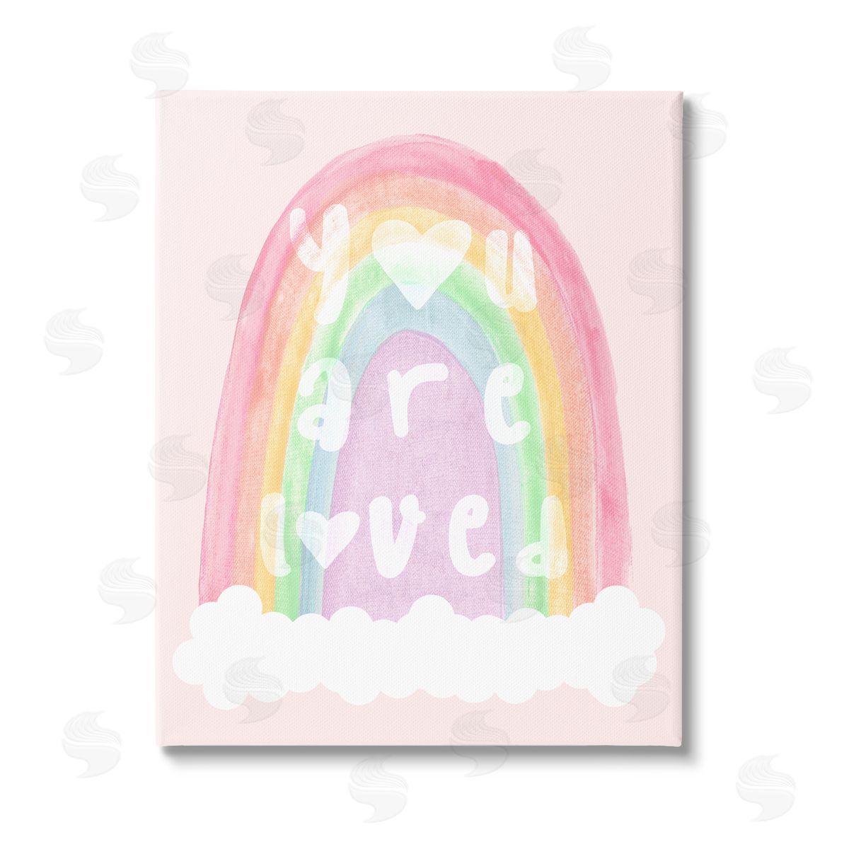 Stupell Studio You Are Loved Pastel Phrase Stretched Canvas Wall Art Print
