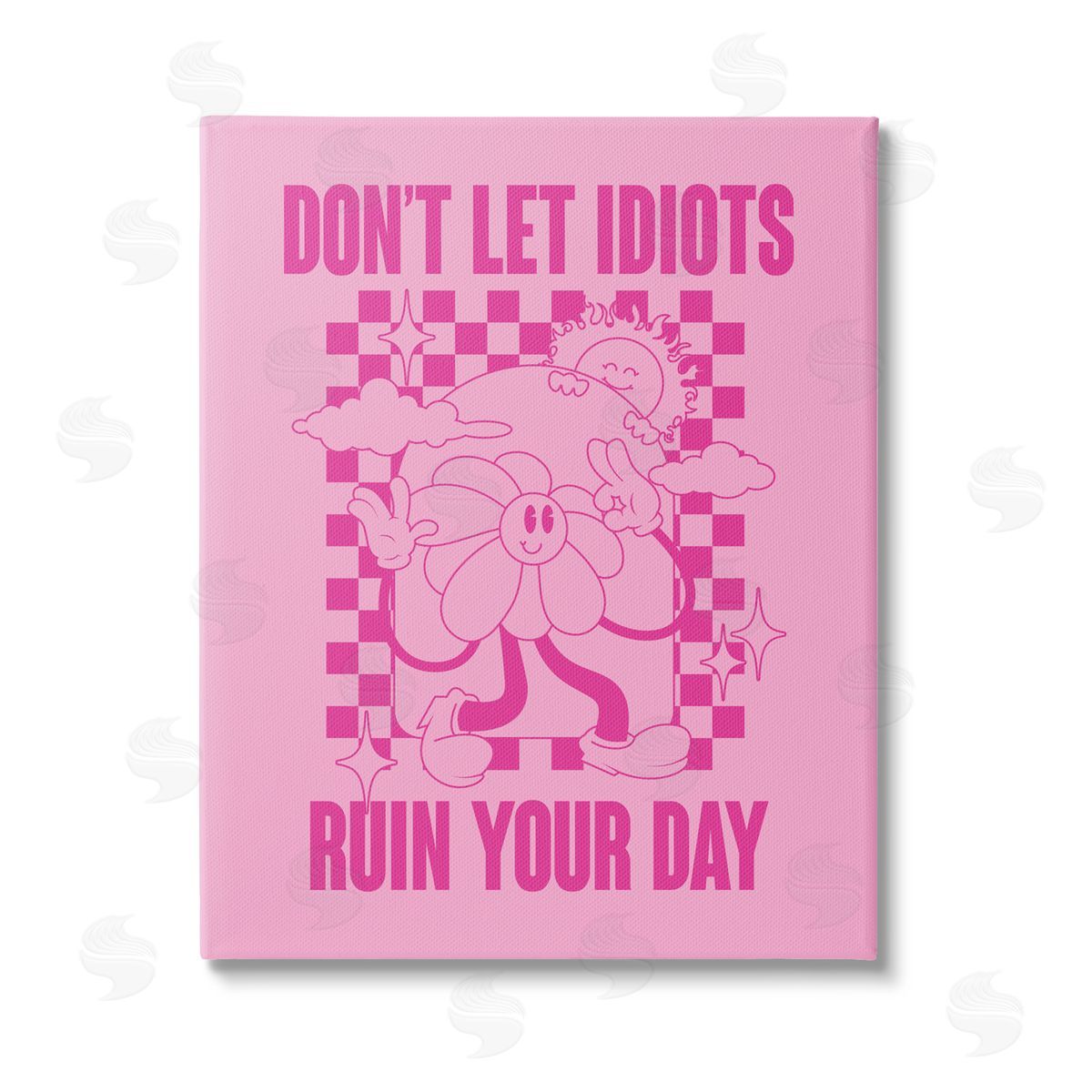 House of Lulu Funny Retro Inspirational Phrase Stretched Canvas Wall Art Print