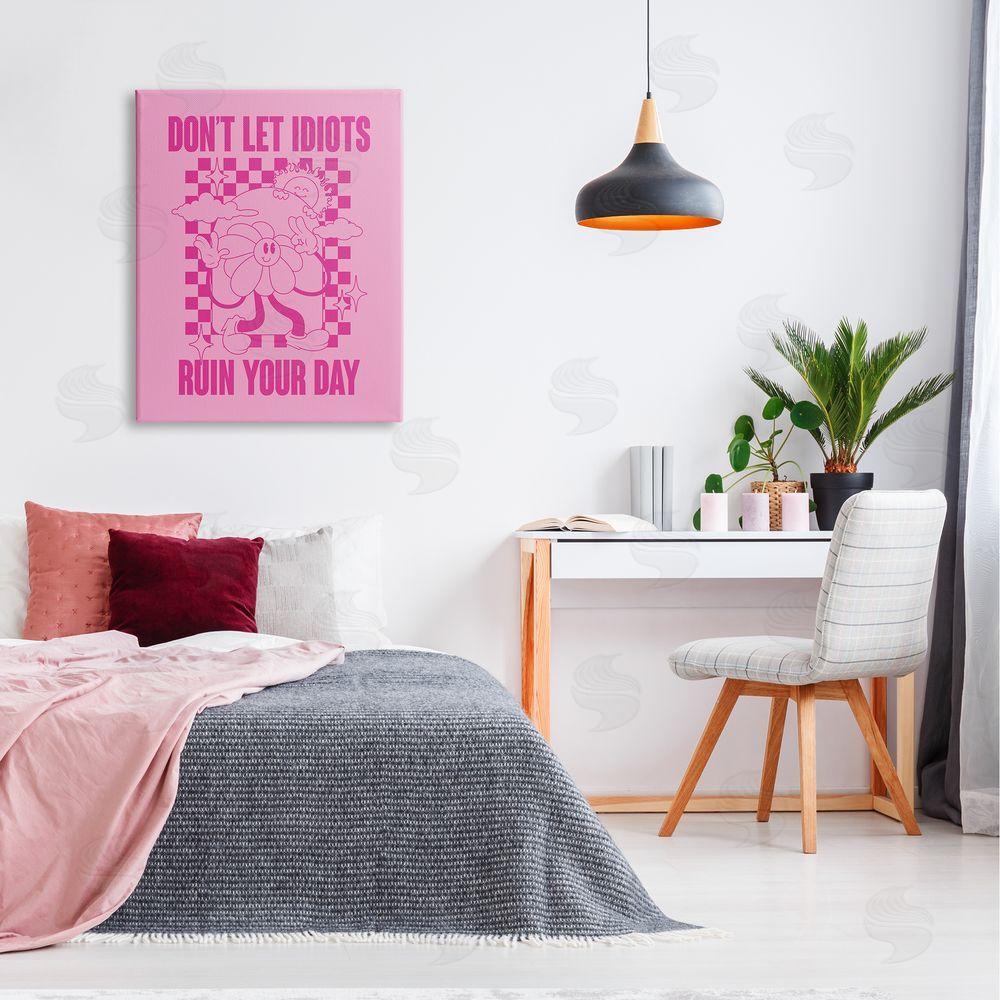 House of Lulu Funny Retro Inspirational Phrase Canvas Wall Art Print in Room