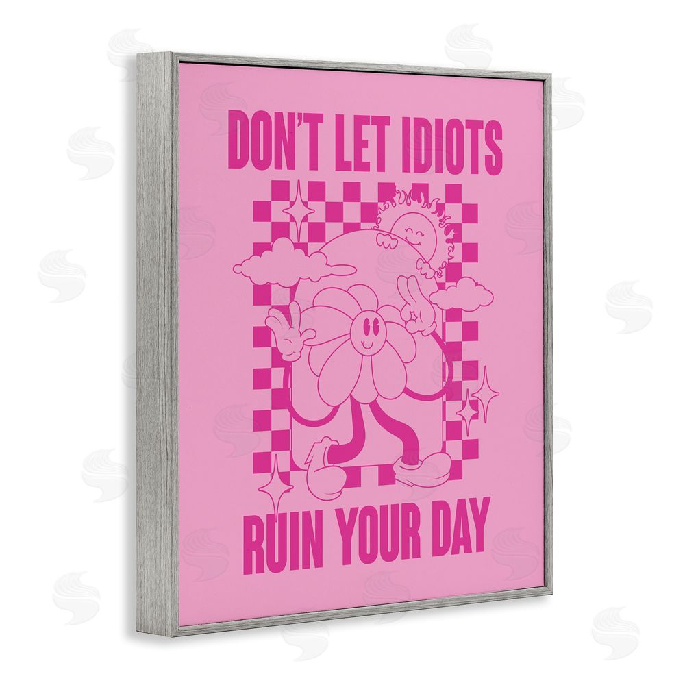 House of Lulu Funny Retro Inspirational Phrase Gray Framed Giclee Wall Art Print