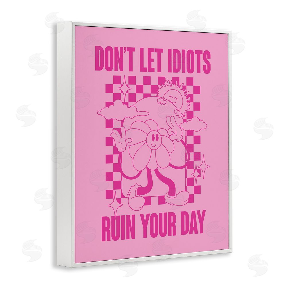 House of Lulu Funny Retro Inspirational Phrase White Framed Giclee Wall Art Print
