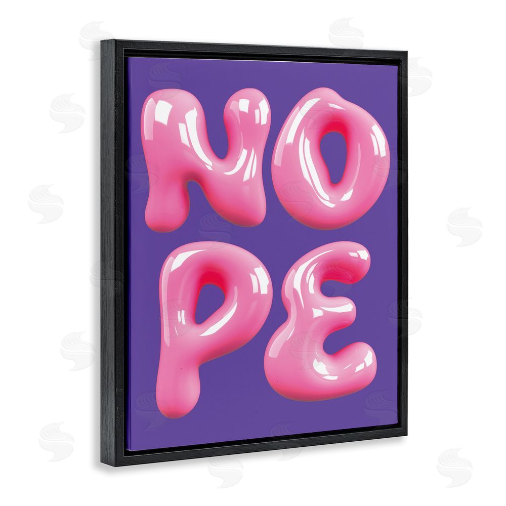 House of Lulu Abstract Nope Bold Text Black Floating Frame Canvas Wall Art Print