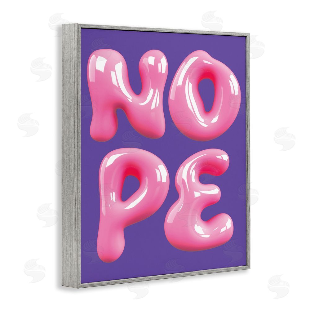 House of Lulu Abstract Nope Bold Text Gray Framed Giclee Wall Art Print