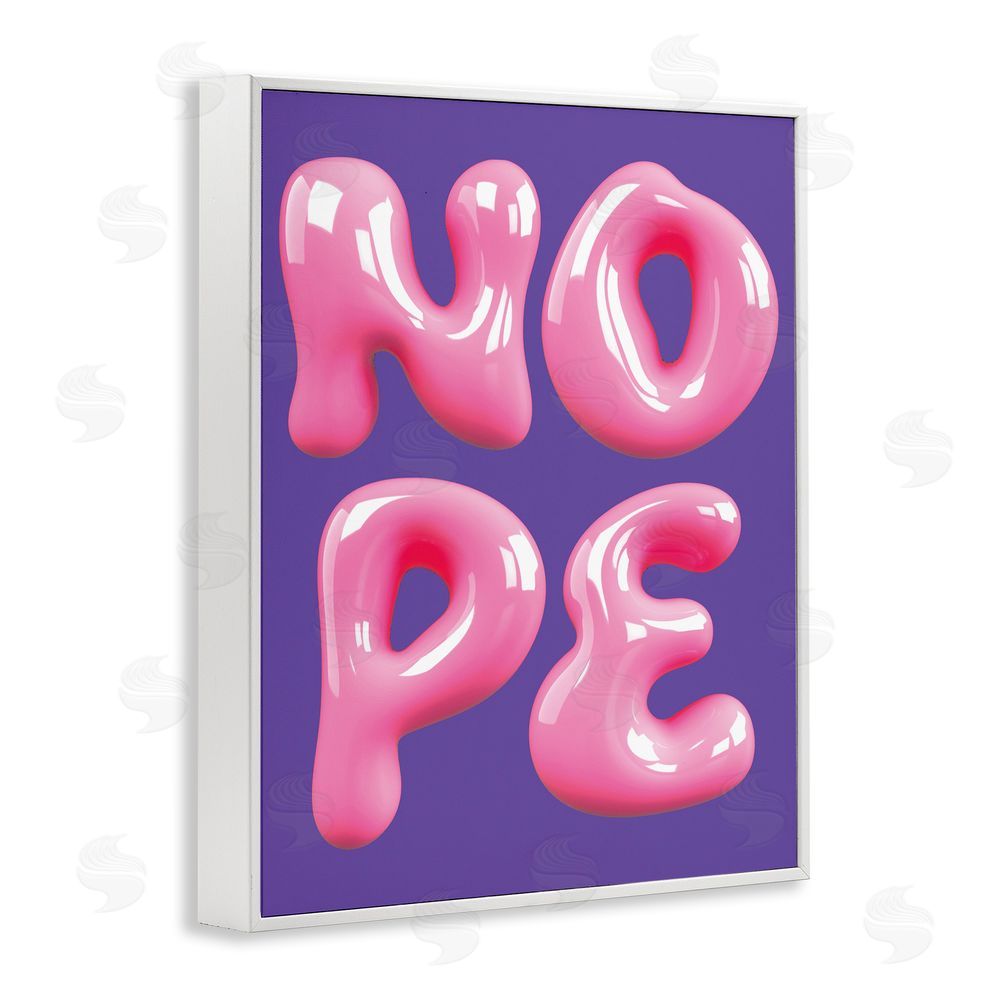 House of Lulu Abstract Nope Bold Text White Framed Giclee Wall Art Print