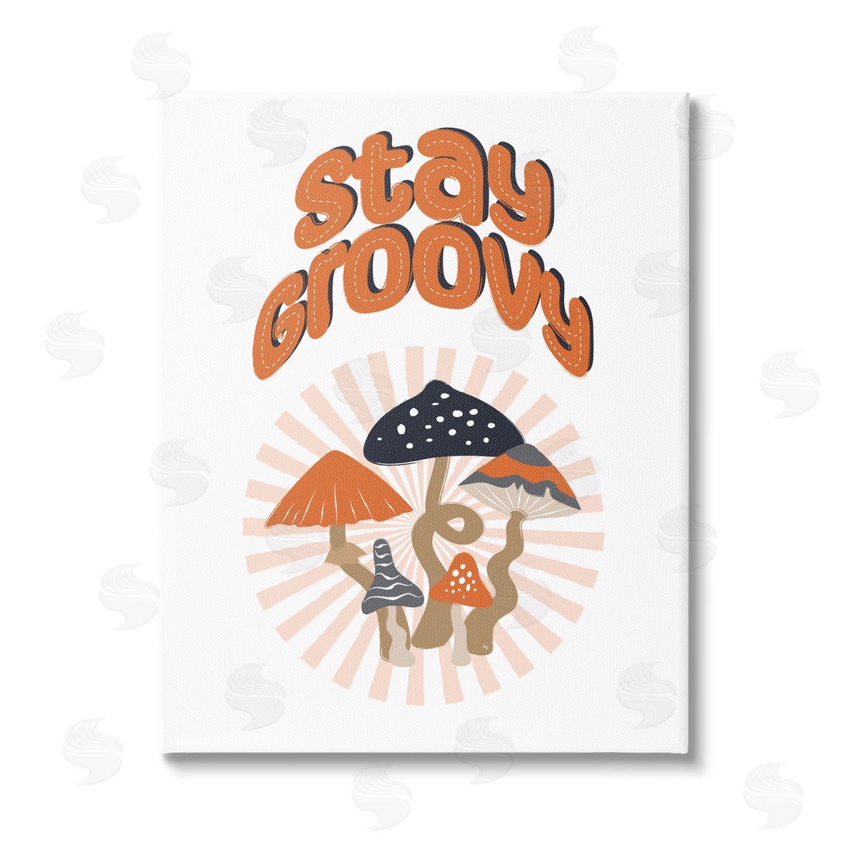 Martina Pavlova Stay Groovy Mushrooms Stretched Canvas Wall Art Print