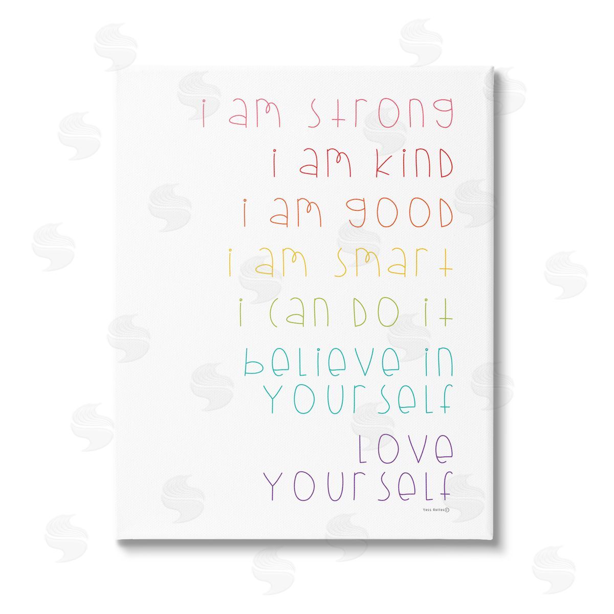 Yass Naffas Designs Love Yourself Confidence Phrases Stretched Canvas Wall Art Print
