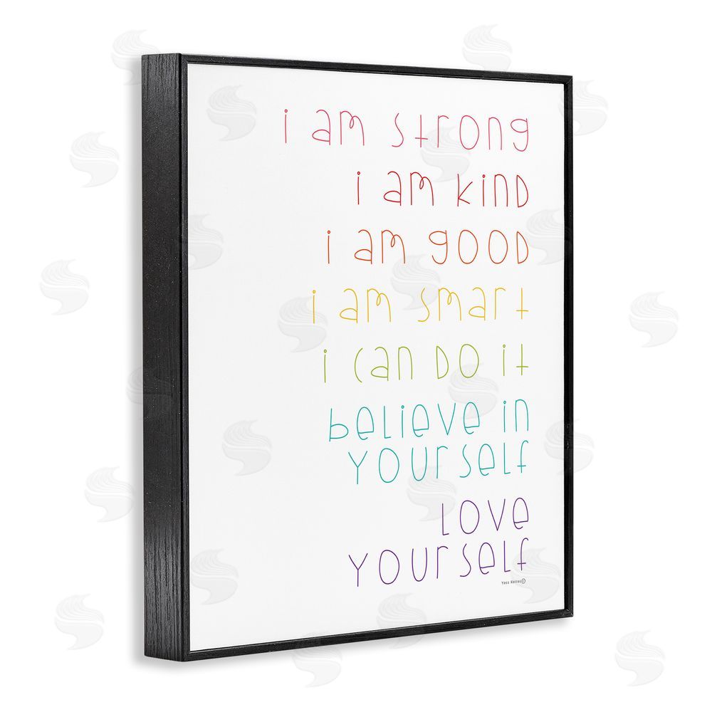 Yass Naffas Designs Love Yourself Confidence Phrases Black Framed Giclee Wall Art Print