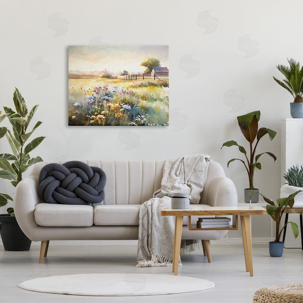 Ramona Murdock Wildflower Farm Field Canvas Wall Art Print in Room