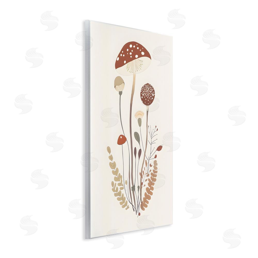 Petal Prints Design Mushrooms & Fern Sprigs Wall Plaque Art Print