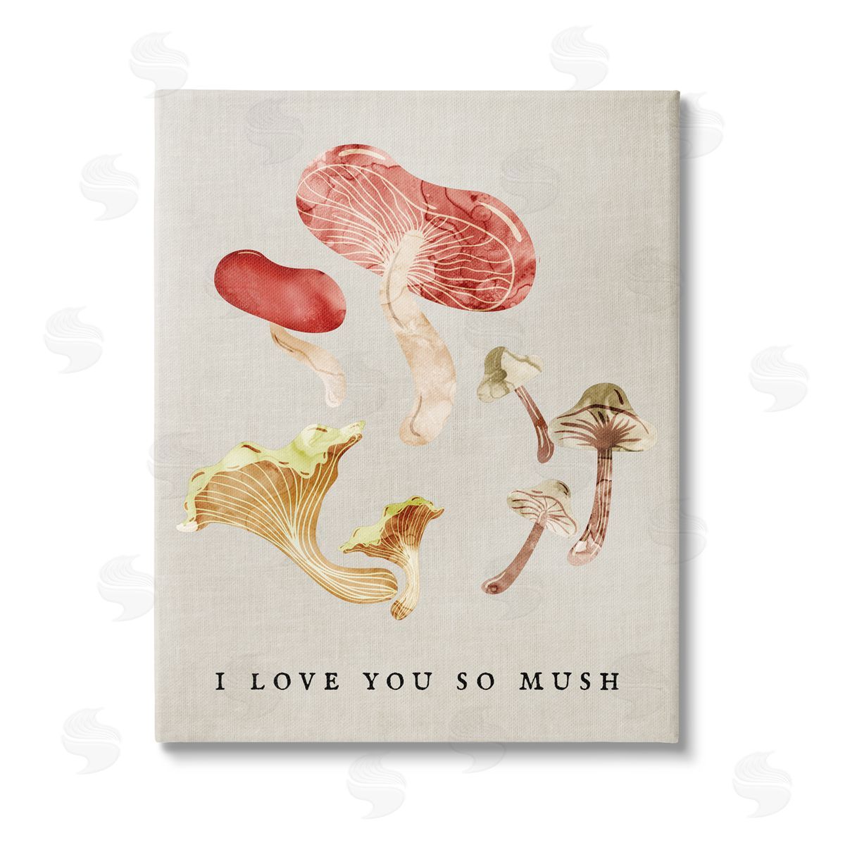 Stupell Studio Love You So Mush Pun Stretched Canvas Wall Art Print