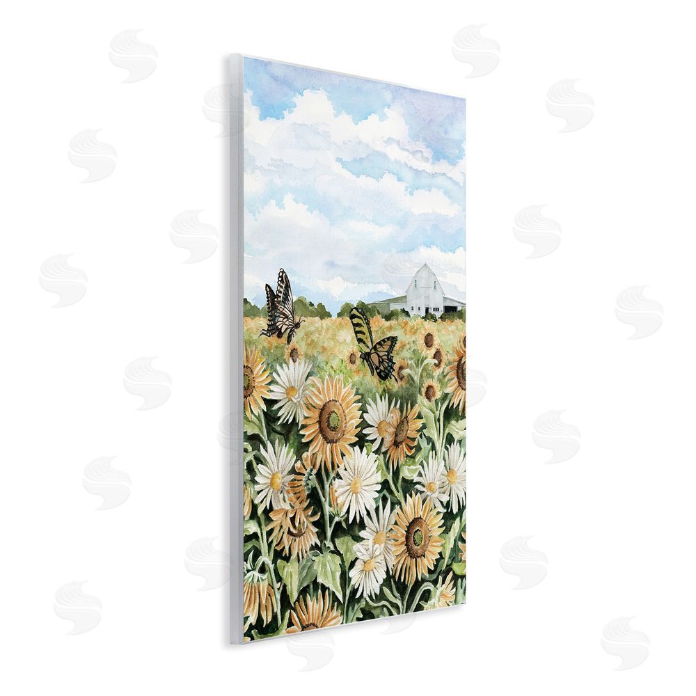 Cindy Jacobs Sunflower Garden with Butterflies Wall Plaque Art Print