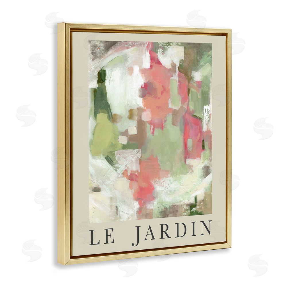 Carol Robinson Abstract Garden Painting Gold Floating Frame Canvas Wall Art Print