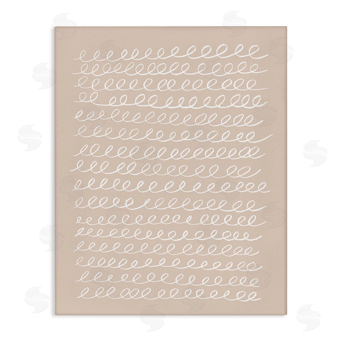 Victoria Borges Modern Beige Squiggle Stretched Canvas Wall Art Print