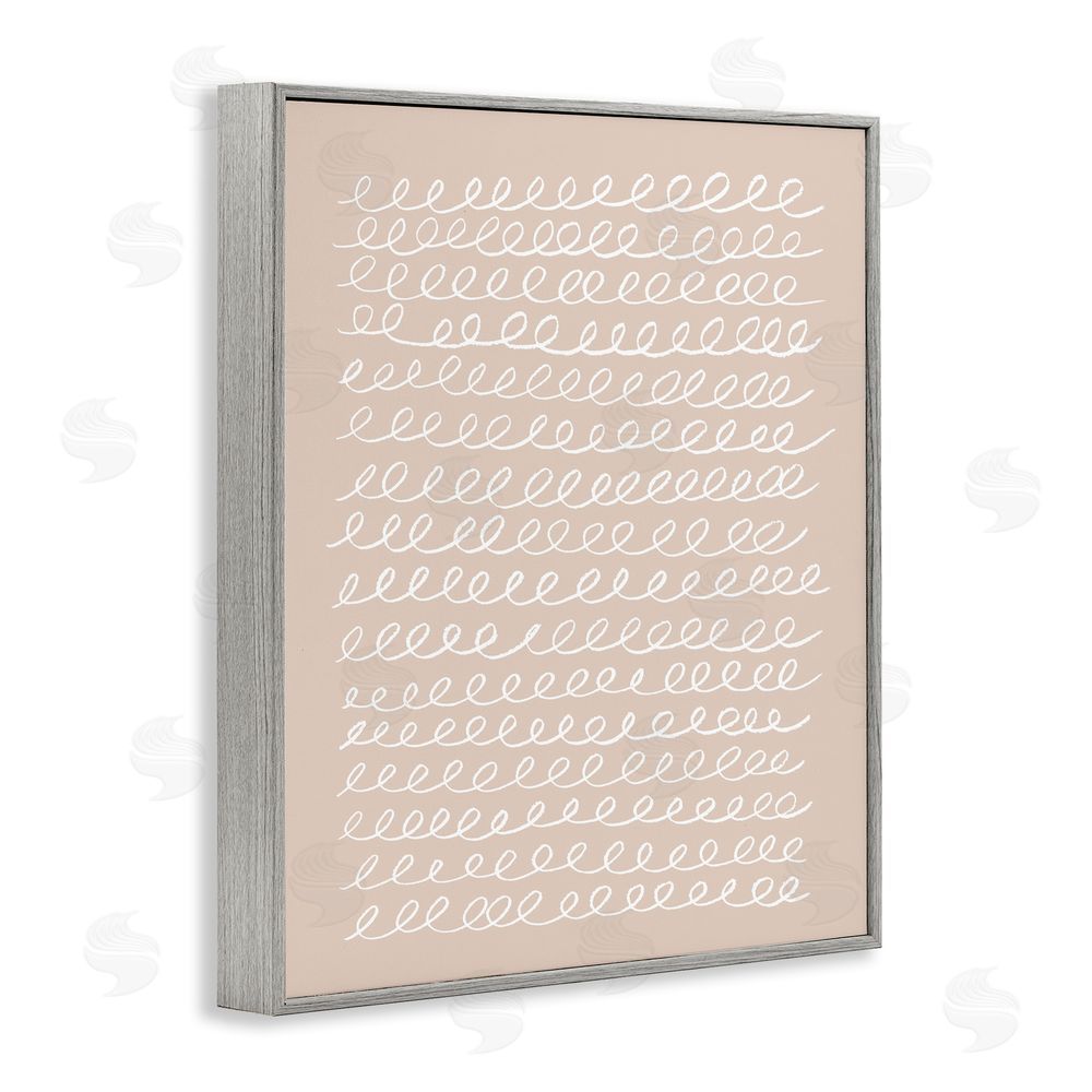 Victoria Borges Modern Beige Squiggle Gray Framed Giclee Wall Art Print