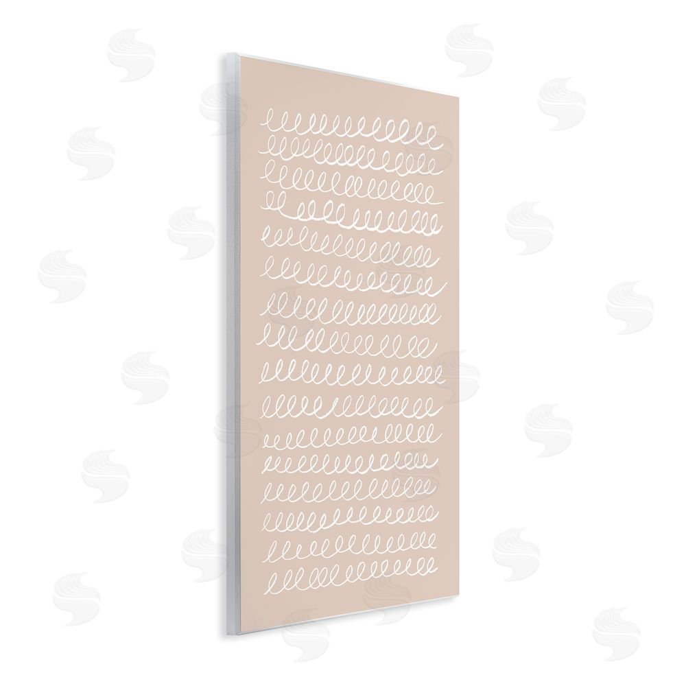 Victoria Borges Modern Beige Squiggle Wall Plaque Art Print