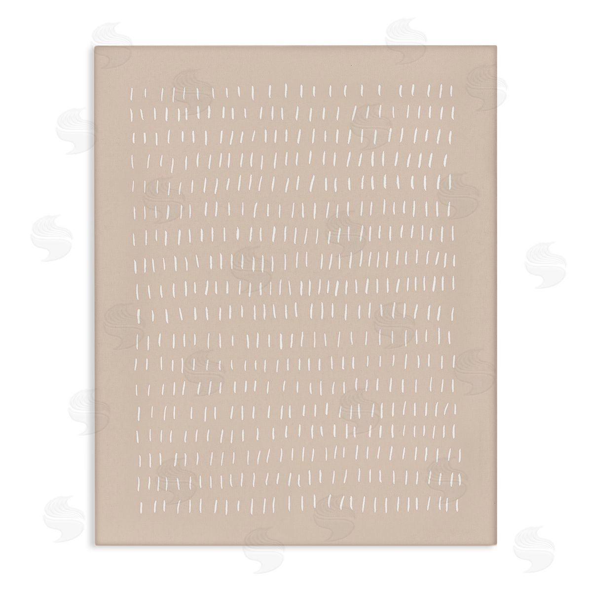 Victoria Borges Beige Dash Pattern Stretched Canvas Wall Art Print