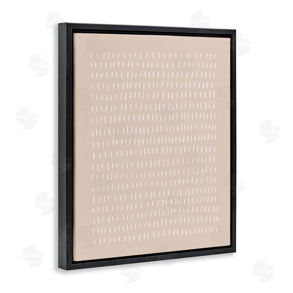 Victoria Borges Beige Dash Pattern Black Floating Frame Canvas Wall Art Print