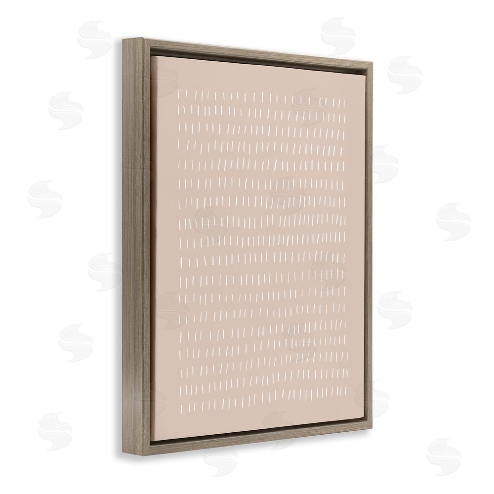 Victoria Borges Beige Dash Pattern Brown Floating Frame Canvas Wall Art Print
