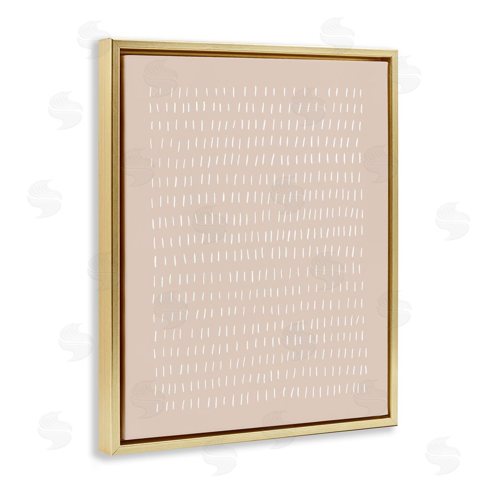 Victoria Borges Beige Dash Pattern Gold Floating Frame Canvas Wall Art Print