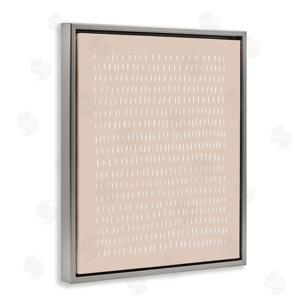 Victoria Borges Beige Dash Pattern Grey Floating Frame Canvas Wall Art Print