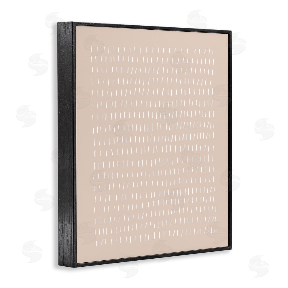 Victoria Borges Beige Dash Pattern Black Framed Giclee Wall Art Print