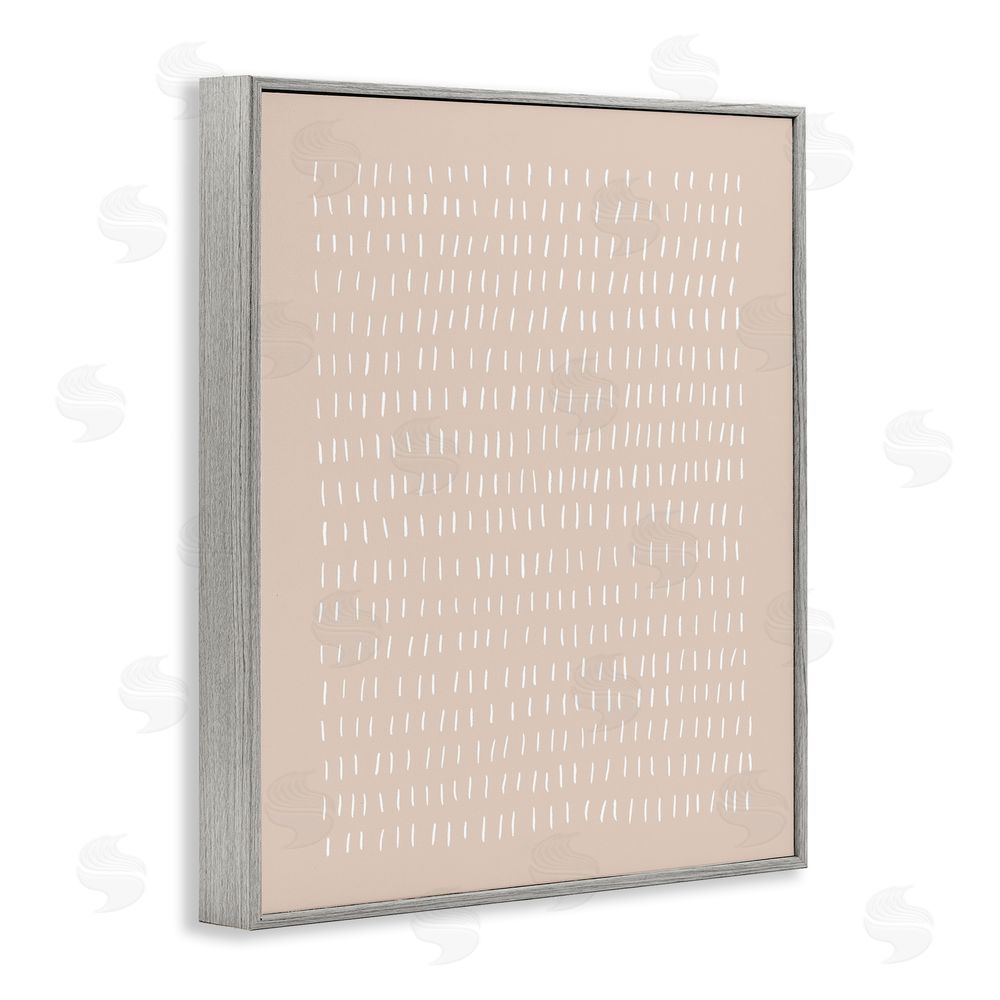 Victoria Borges Beige Dash Pattern Gray Framed Giclee Wall Art Print