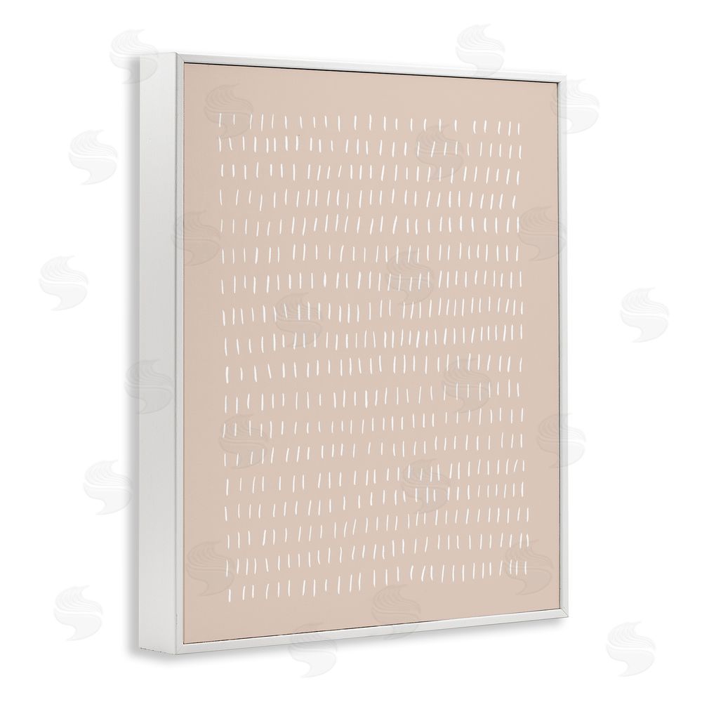 Victoria Borges Beige Dash Pattern White Framed Giclee Wall Art Print