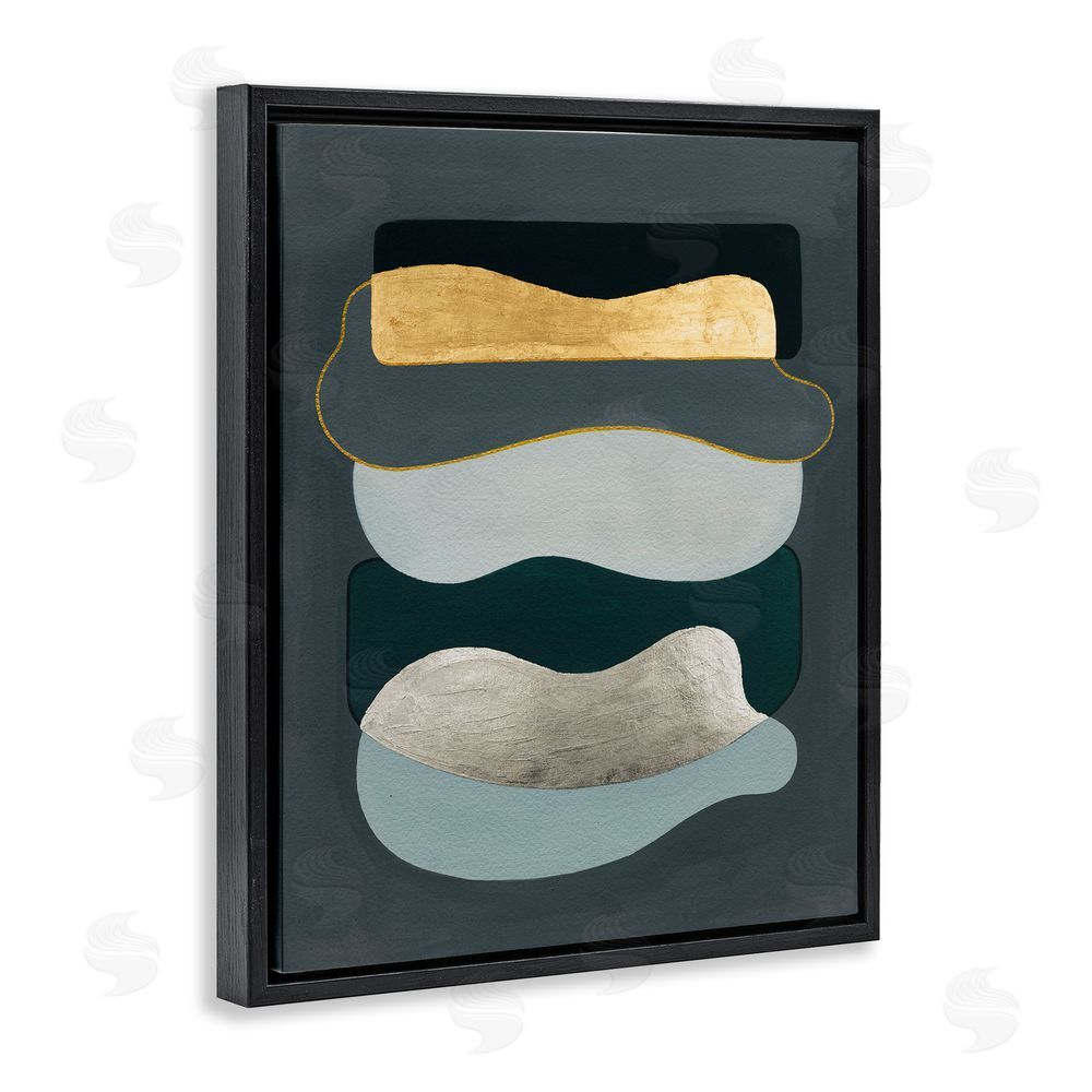 Grace Popp Dark & Glam Geometric Black Floating Frame Canvas Wall Art Print